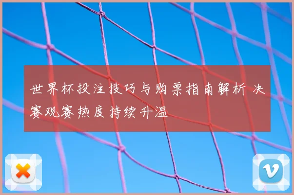 世界杯投注技巧与购票指南解析 决赛观赛热度持续升温